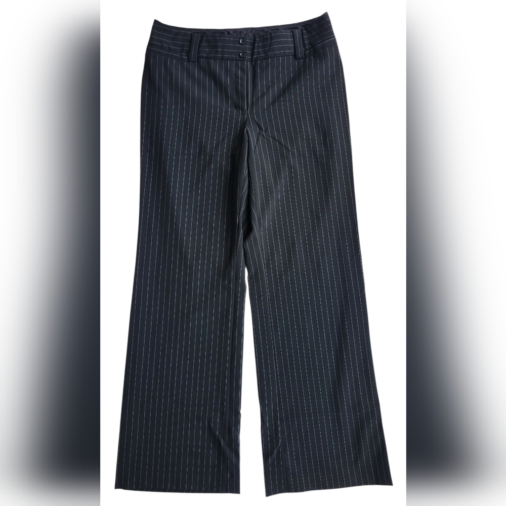 Express Design Studio Black Pinstripe Wide Leg Dress Pants Women’s Size 10